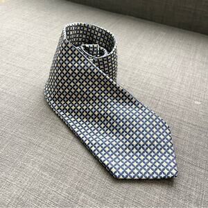 Brooks Brothers Silk Woven Geometric Men's Tie Blue Yellow